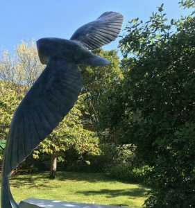 'Spirit' bronze sculpture of an owl by artist and Talos team member Matt Duke looking amazing in the garden last weekend
